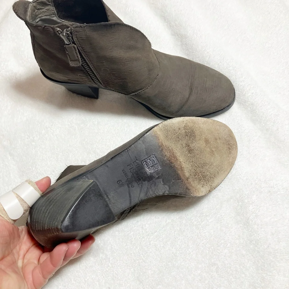 🔥Eileen Fisher Leisel textured leather ankle booties sz6.5